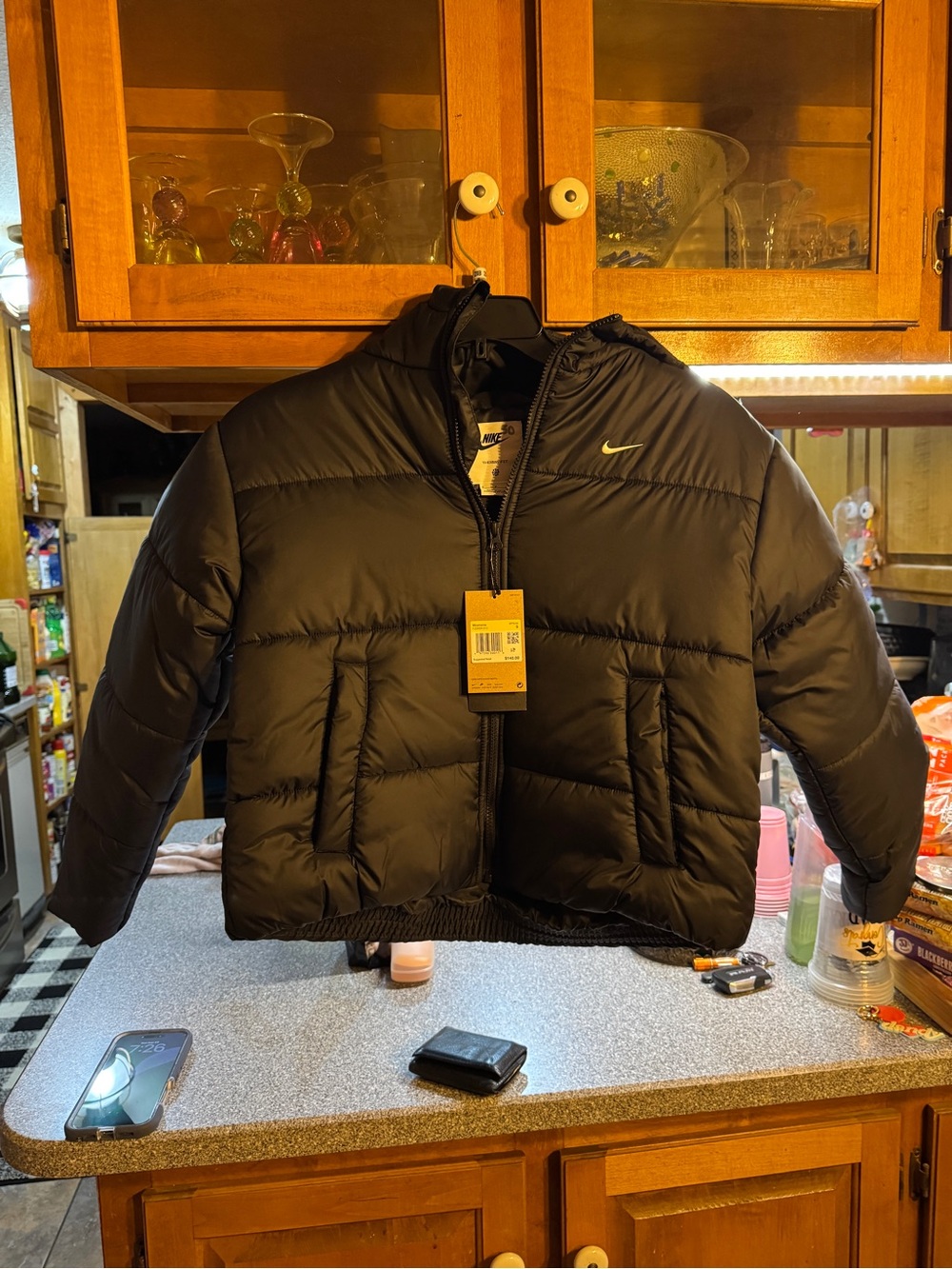 Nike Black Hooded Puffer Jacket